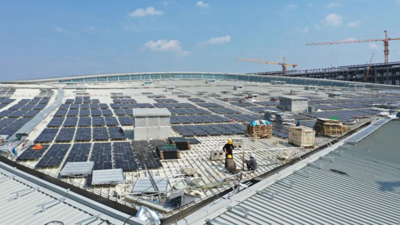 并網發電倒計時！杭州西站光伏項目組件已鋪設完畢
