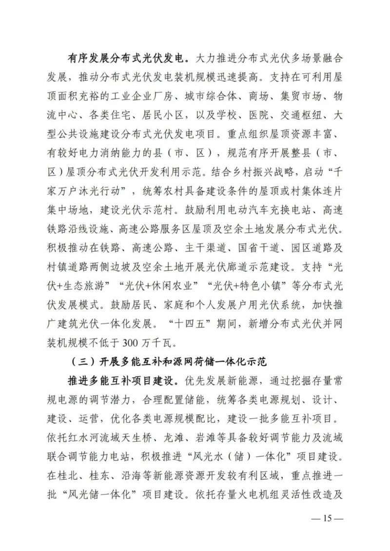 廣西“十四五”規劃：大力發展光伏發電，到2025年新增光伏裝機15GW！