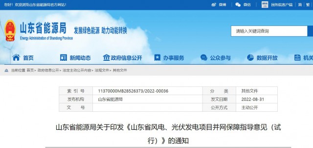 山東：將儲能配比作為風光項目并網最優先條件，分布式光伏直接保障并網！