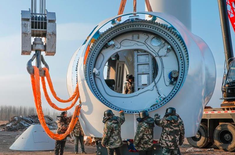 華能突泉30萬千瓦風電項目建設現場