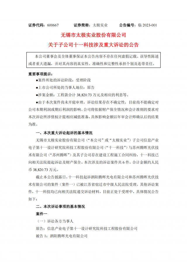 涉案金額3.88億！蘇州騰暉光伏被起訴