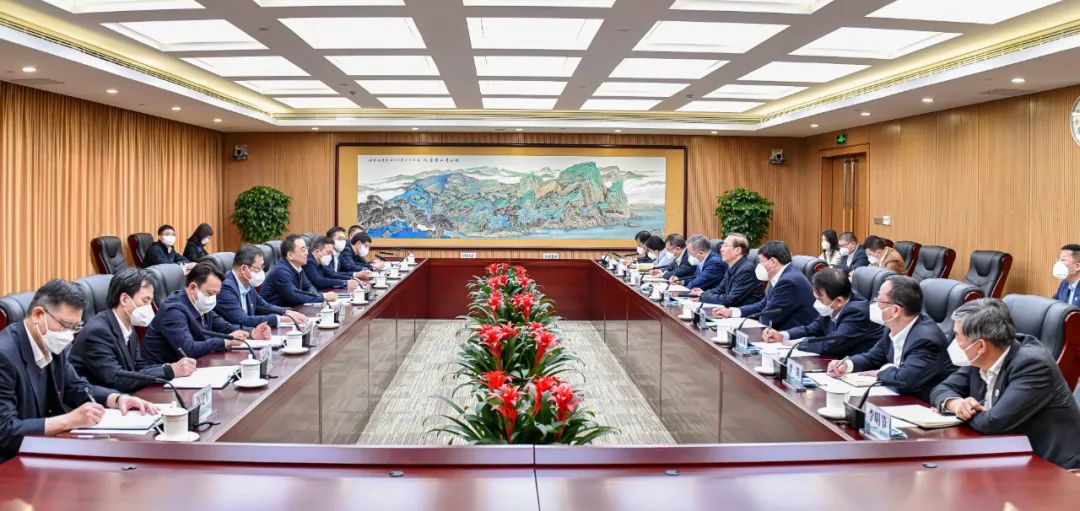 國家電網董事長辛保安、總經理張智剛與大唐董事長鄒磊、總經理劉明勝會談