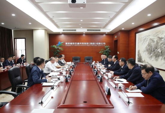 丁焰章與重慶交通開投集團黨委書記、董事長石繼東舉行會談
