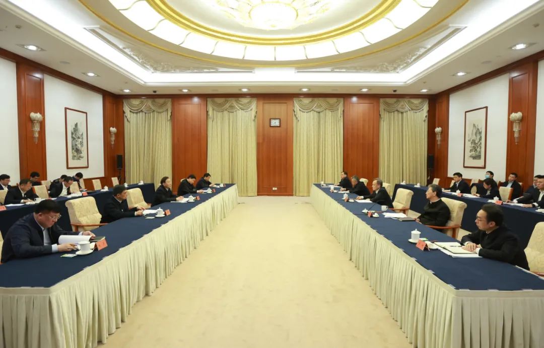 國家電網公司董事長辛保安、總經理張智剛與天津市委書記陳敏爾、市長張工會談