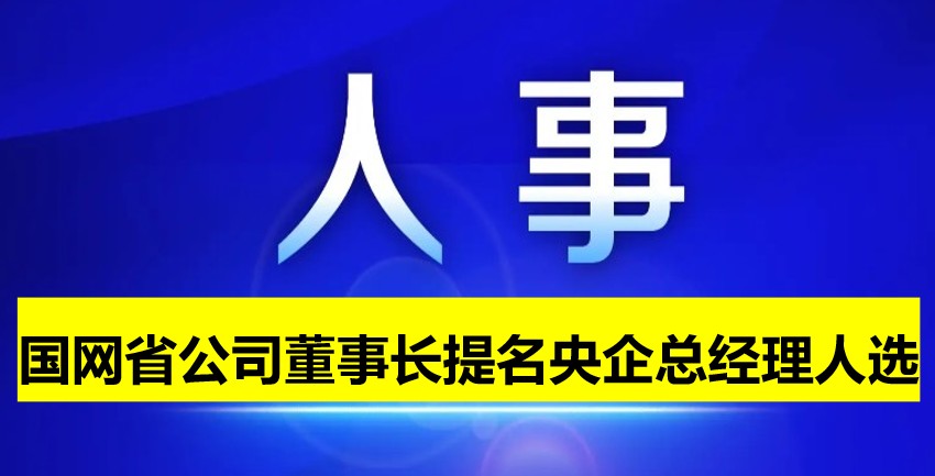 國網省公司董事長提名為央企總經理人選！